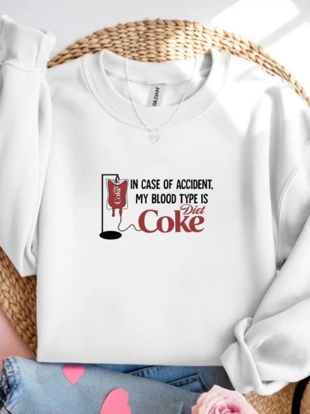 Diet Coke Sweatshirt Funny Soda Lover Crewneck Graphic